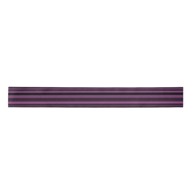 Abstract Purple Black Stripes Satin Ribbon (Front)