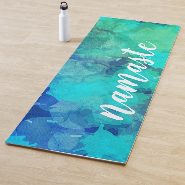 Abstract Purple Blue Alcohol Ink Art Personalised  Yoga Mat (In Situ)