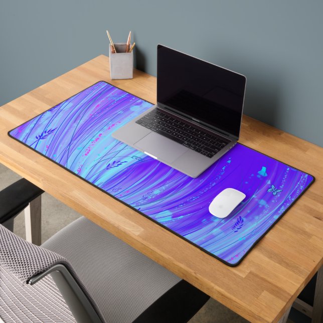 Abstract purple blue  Enchanted Garden  Desk Mat (Office 2)