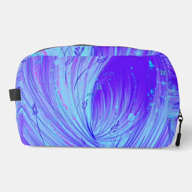 Abstract purple blue Enchanted Garden Dopp Kit (Front)