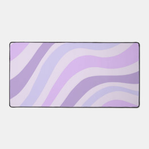 Abstract Purple Blue Groovy Stripe Liquid Pattern Desk Mat