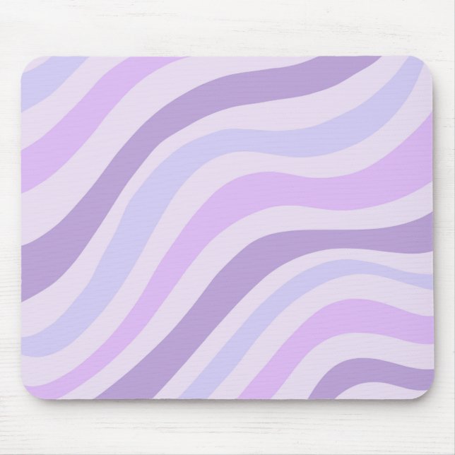 Abstract Purple Blue Groovy Stripe Liquid Pattern Mouse Mat (Front)