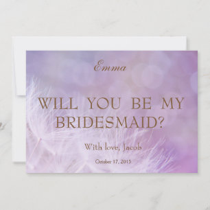 Abstract Purple Bokeh Will You Be My Bridesmaid Invitation
