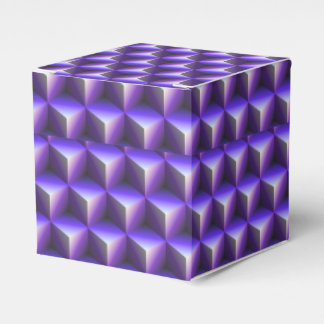 Abstract Purple Cube Block Pattern Favour Box