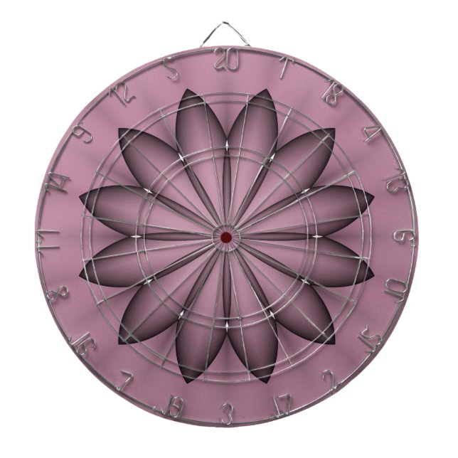 Abstract Purple Flower Dartboard (Front)