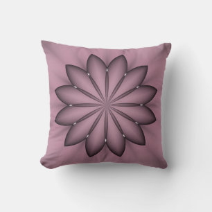 Abstract Purple Flower Throw Pillow