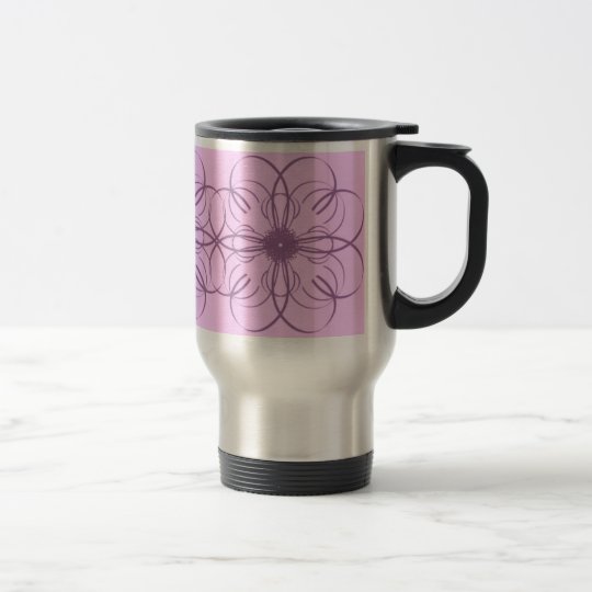 Abstract Purple Flower Travel Mug