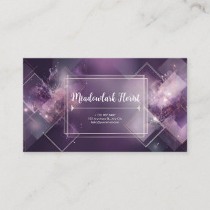 Abstract Purple Geometric Gold Glitter Business Card