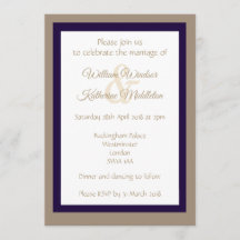 Abstract purple gold double sided Wedding Invite