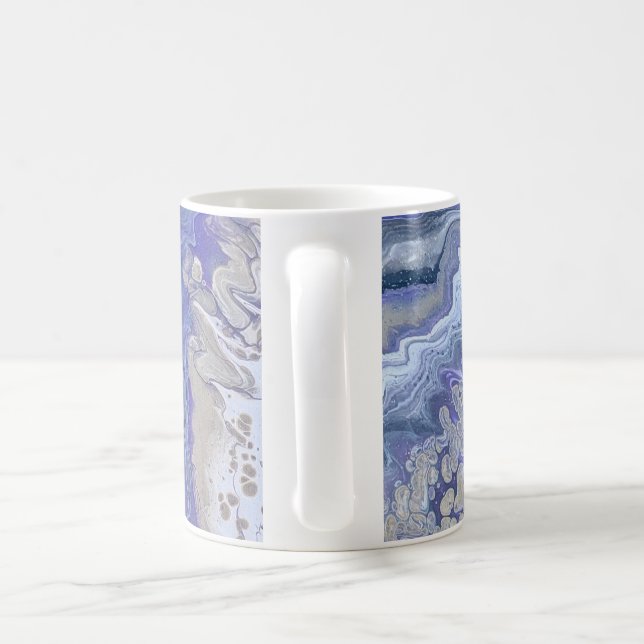 Abstract Purple & Gold Mineral Veins Coffee Mug (Handle)