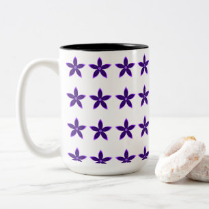 Abstract Purple Gradient Flower Art Two-Tone Coffee Mug