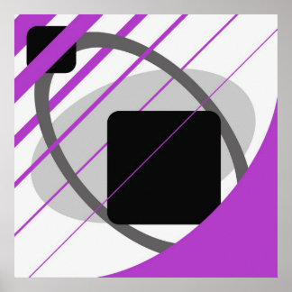 Abstract Purple Gray Off-White Black AP0002 Poster