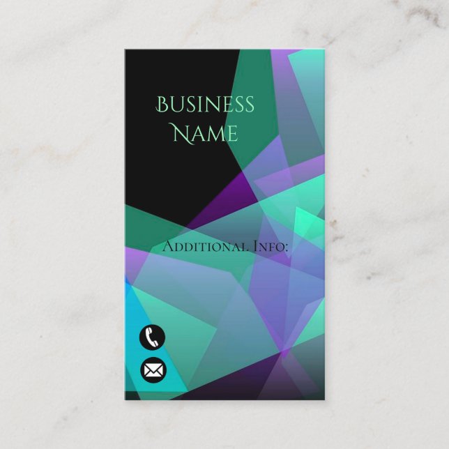 Abstract Purple & Green Business Card 2 (Front)