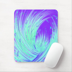 Abstract purple green Enchanted Garden  Mouse Mat