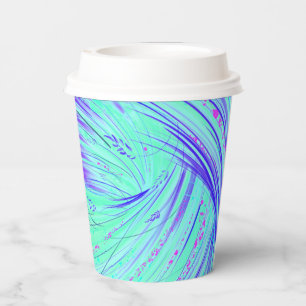 Abstract purple green Enchanted Garden Paper Cups