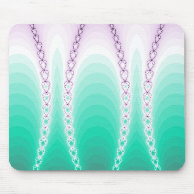Abstract Purple Green Gradient Fractal Mouse Mat (Front)