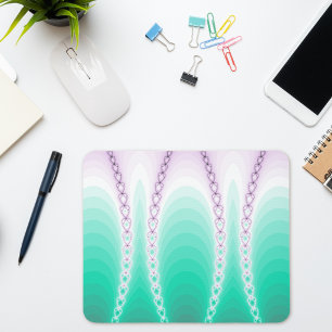 Abstract Purple Green Gradient Fractal Mouse Mat