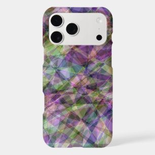 Abstract Purple & Green Polygon Crystal Design