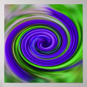 Abstract Purple Green Swirls Colors Print