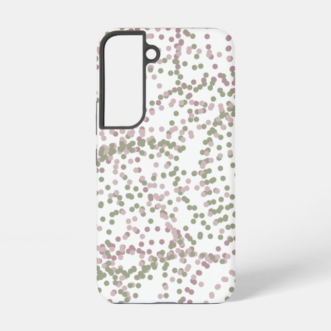 Abstract Purple Green White Dots Samsung Galaxy S22 Case (Back)