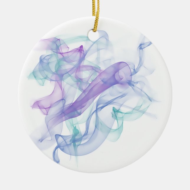 Abstract Purple Haze Ceramic Tree Decoration (Front)