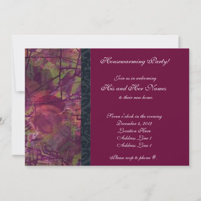 Abstract Purple Housewarming Invitation (Front)