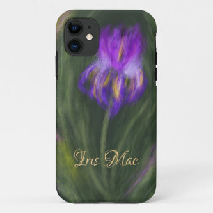 Abstract Purple Iris Floral iPhone 11 Case