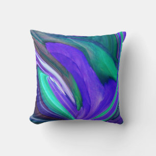 Abstract Purple Leaf Throw Pillow
