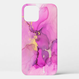 Abstract purple, lilac, pink, gold background, iPhone 12 case