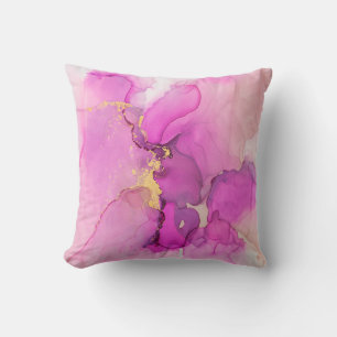 Abstract purple, lilac, pink, gold background, wal cushion