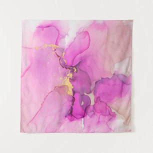 Abstract purple, lilac, pink, gold background, wal tapestry
