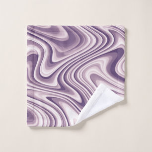 Abstract Purple Liquid Marble Wash Cloth