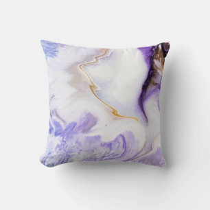 Abstract purple marble cushion