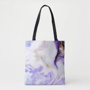 Abstract purple marble tote bag