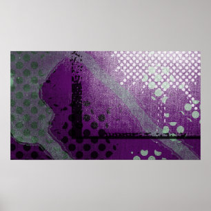 Abstract Purple Metallic Grunge Poster