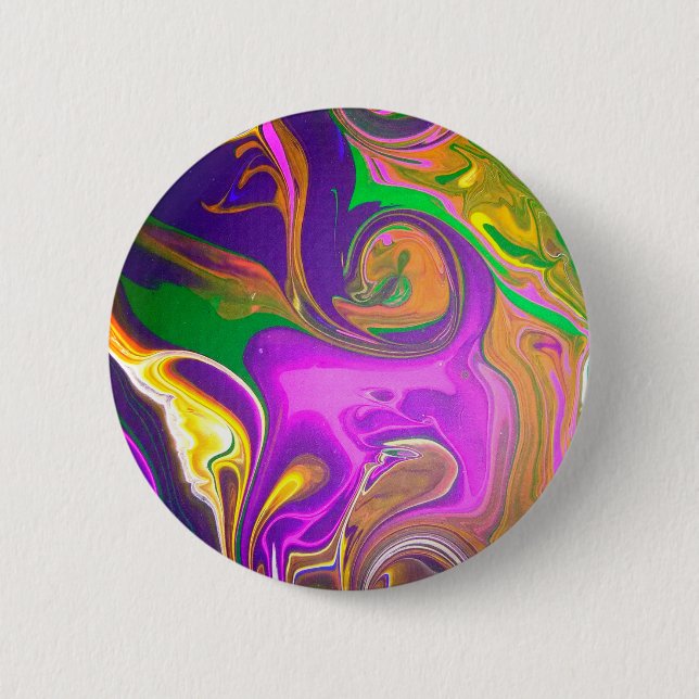 Abstract "Purple Monkey" Design pin/ 6 Cm Round Badge (Front)