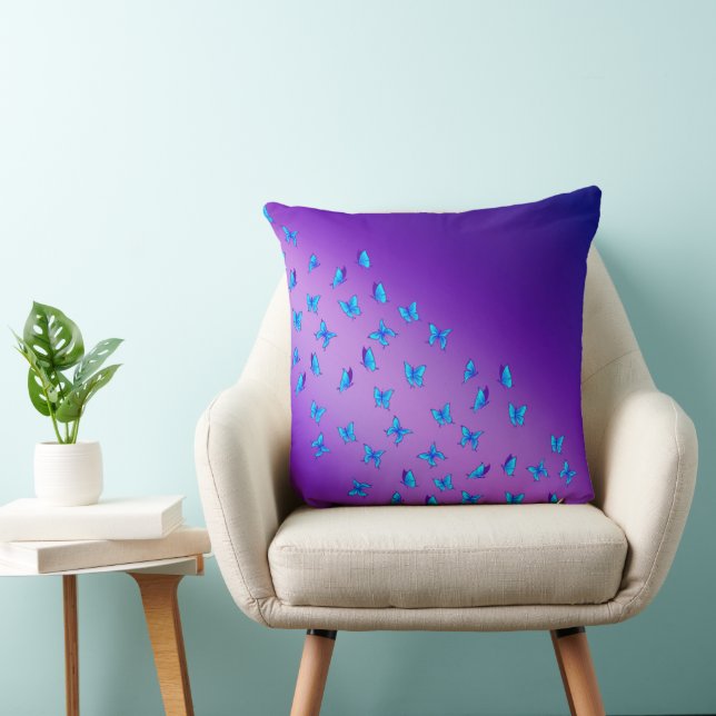 Abstract Purple Moonbeams and Butterflies  Cushion (Chair)