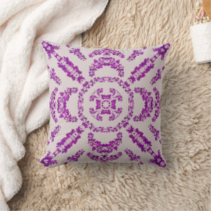 Abstract Purple Orchid Flower Design Pattern Art Cushion