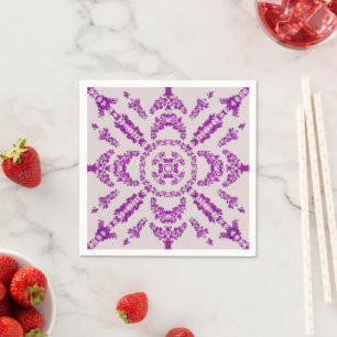 Abstract Purple Orchid Flower Design Pattern Art Napkin