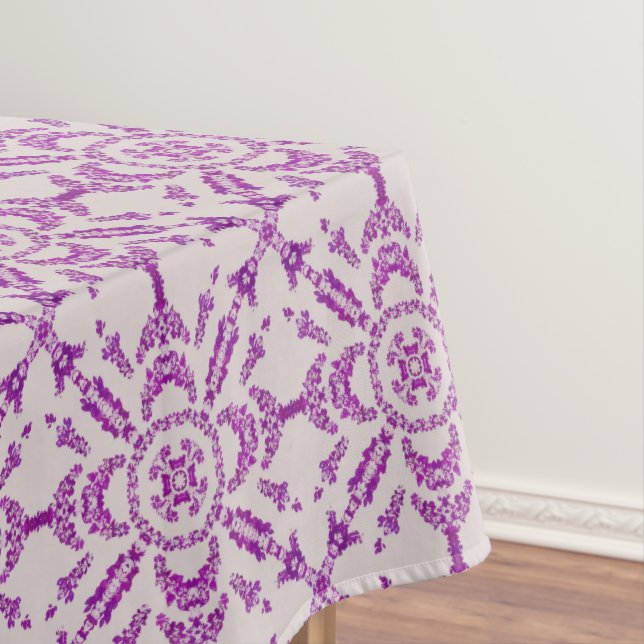 Abstract Purple Orchid Flower Design Pattern Art Tablecloth (In Situ)