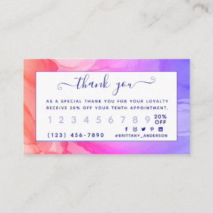 Abstract Purple Pink Personalised Loyalty Card