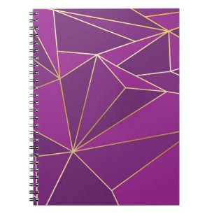 Abstract purple polygon artistic geometric with go notebook