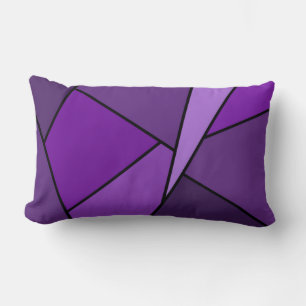 Abstract Purple Polygons Lumbar Cushion