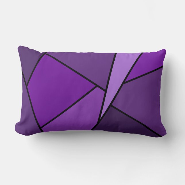 Abstract Purple Polygons Lumbar Cushion (Front)
