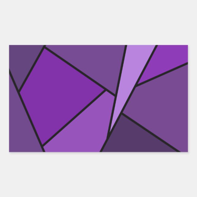 Abstract Purple Polygons Rectangular Sticker (Front)
