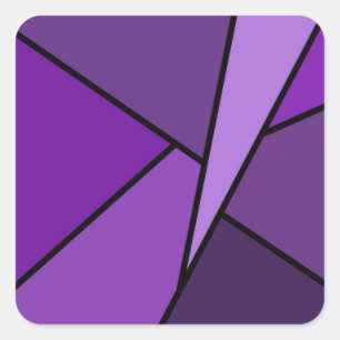 Abstract Purple Polygons Square Sticker