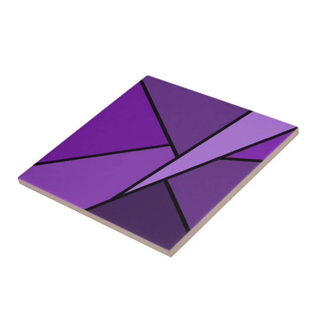 Abstract Purple Polygons Tile (Side)