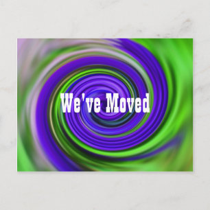 Abstract Purple Swirls New Address Announcement Postcard