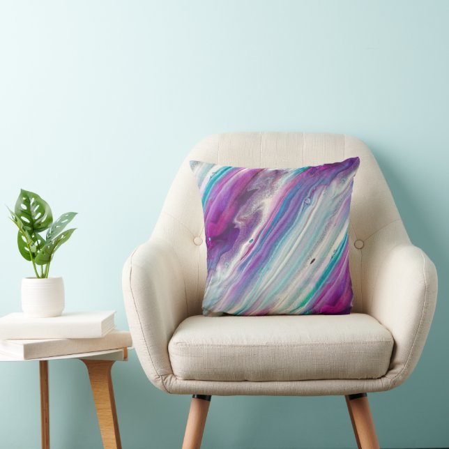 Abstract Purple Teal Cushion (Chair)