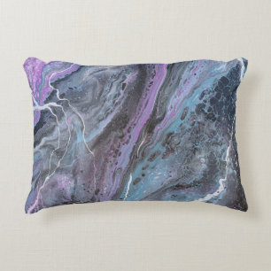 Abstract Purple & Teal Flow Decorative Cushion